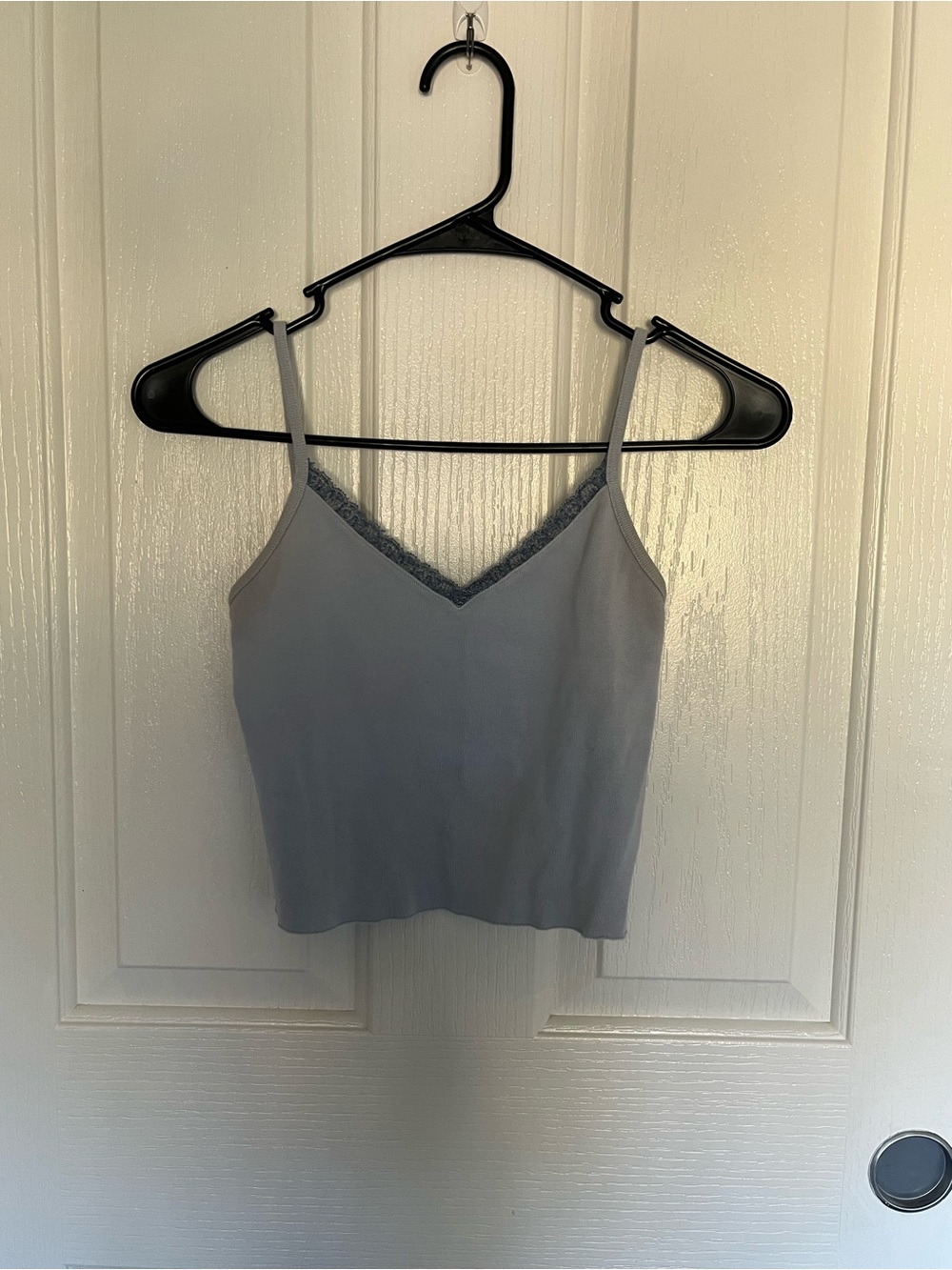 Brandy Melville Blue Lace-Trim V-Neck Camisole